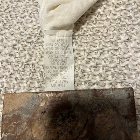 Periphery 2 Piece Cream Short Sleeve Lace Elastic Waist Crinkle Pant Suit Sz M - Picture 4 of 11